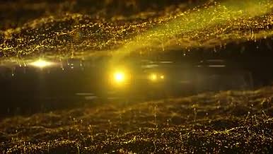 金色粒子光线震撼LOGO演绎年会企业片头AE模板视频的预览图